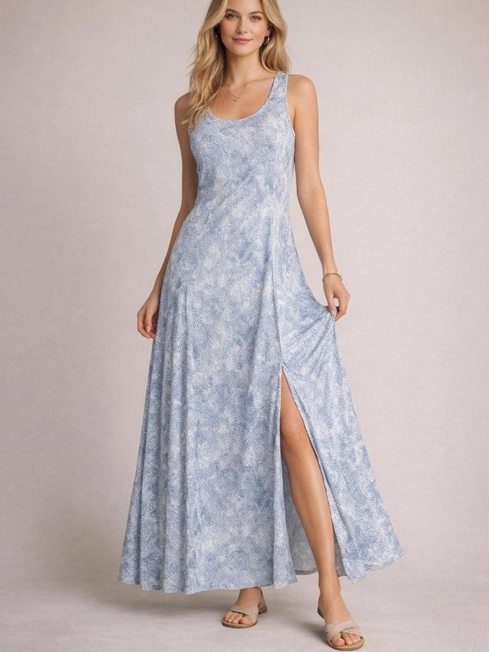 Michael Kors Blue & White Coastal Maxi Dress